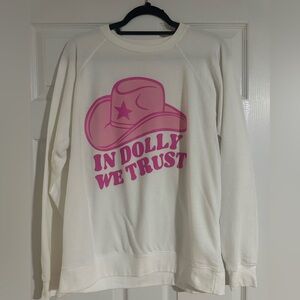 White and Pink Dolly Graphic Women's Sweatshirt